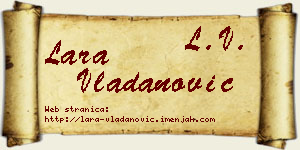 Lara Vladanović vizit kartica